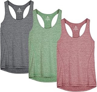 icyzone Women's Sports Fitness Tank Top, Pack of 3