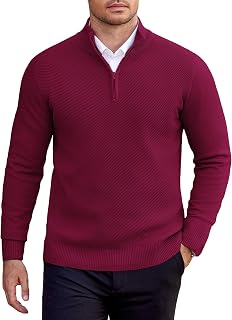 COOFANDY Men's Sweater Knitted Pullover Round Neck Slim Jumpers for Men Casual Pullover Work Long Sleeve Sweatshirt