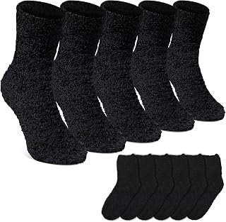 Suhine 12 Pairs Winter Warm Fuzzy Socks for Women Soft Coral Fleece Socks Gift for Christmas Winter Sleeping Slippers