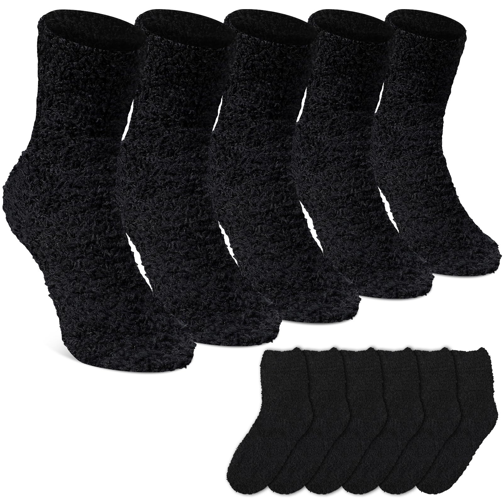 Suhine 12 Pairs Winter Warm Fuzzy Socks for Women Soft Coral Fleece Socks Gift f