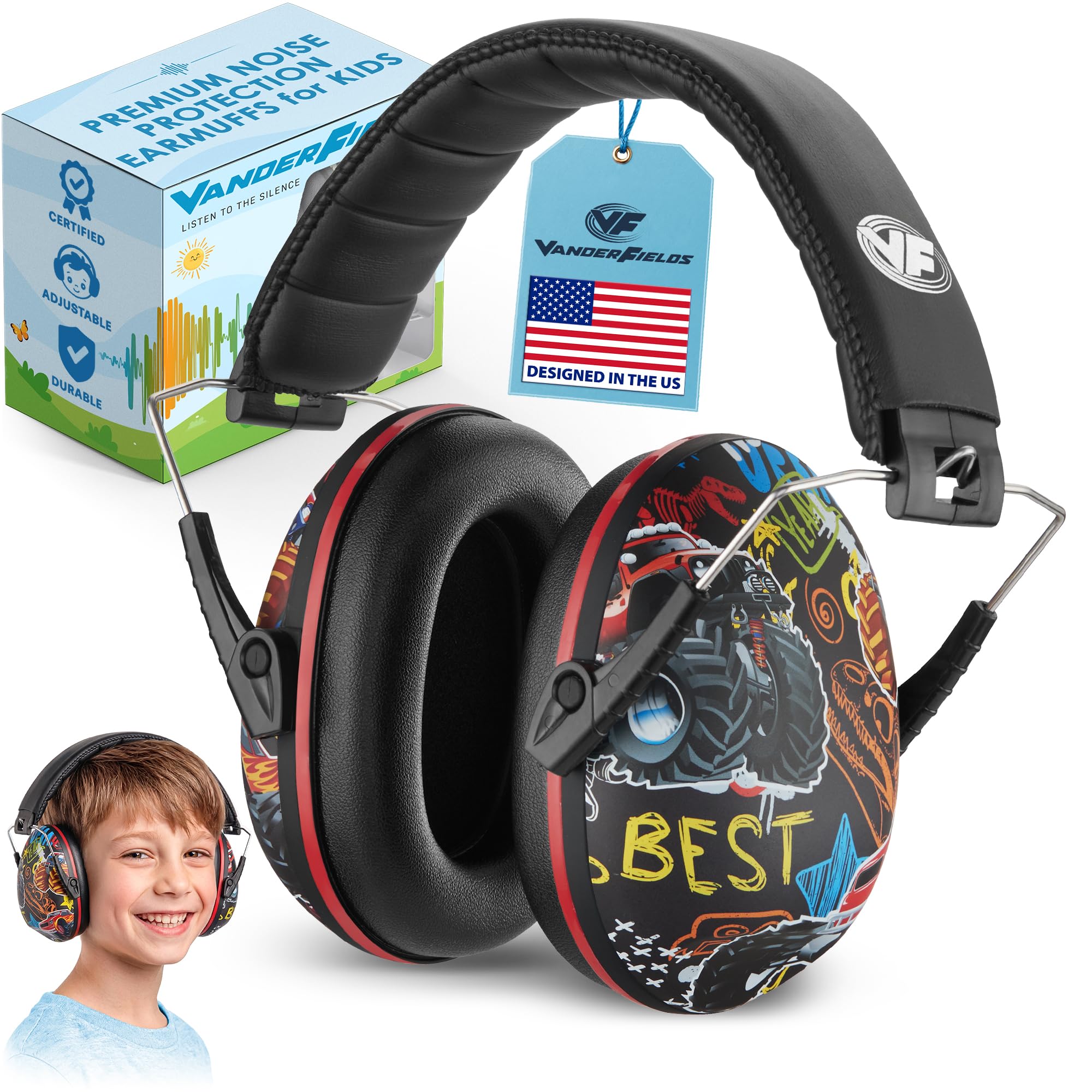 Kids Noise Canceling Headphones - 33 dB (2K Hz) - Ear Protection Earmuffs | Vand