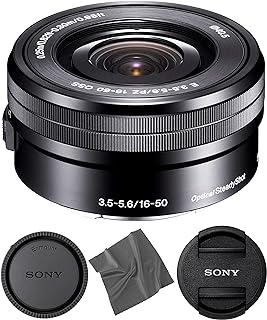 Sony SELP1650 16-50mm OSS Lens: Sony E PZ 16-50mm f/3.5-5.6 OSS Lens (Black) + Pro Starter Bundle Kit Combo - International Version (1 Year Warranty)