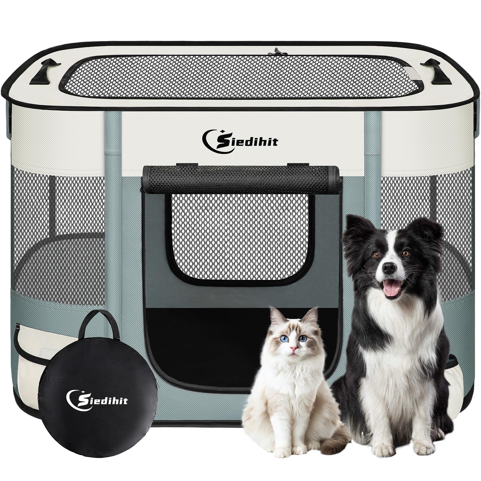 Siedihit 31" Dog Playpen,Cat Puppy Pen, Pet Portable Crate Indoor Outdoor | Dura