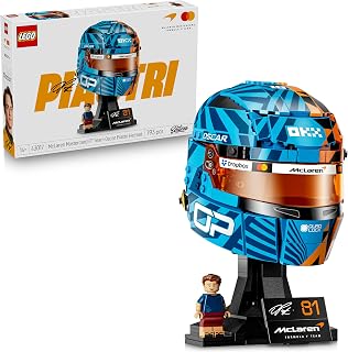 LEGO Editions McLaren Mastercard F1 Team Oscar Piastri Helmet - F1 Merchandise - Display Model Kit w/Collectible Minifigure - Gift for 14+ Year Old Boys & Adult Motorsport Fans - 43017