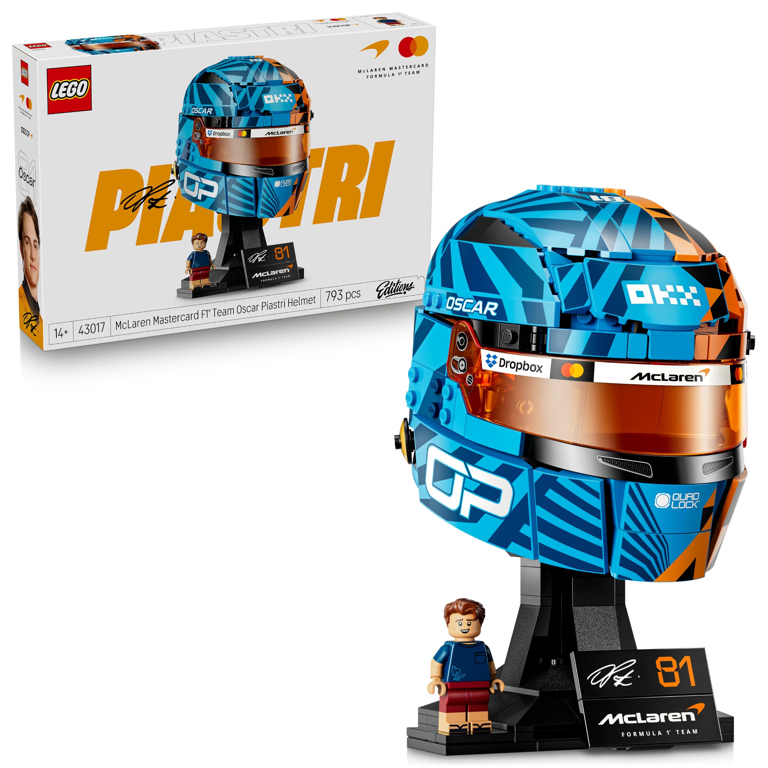 LEGO Editions McLaren Mastercard F1 Team Oscar Piastri Helmet - F1 Merchandise -