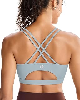 RUNNING GIRL Sports Bras for Women,Padded Sports Bra Tank Top Sexy Crisscross Back High Impact Longline Workout Yoga Bra