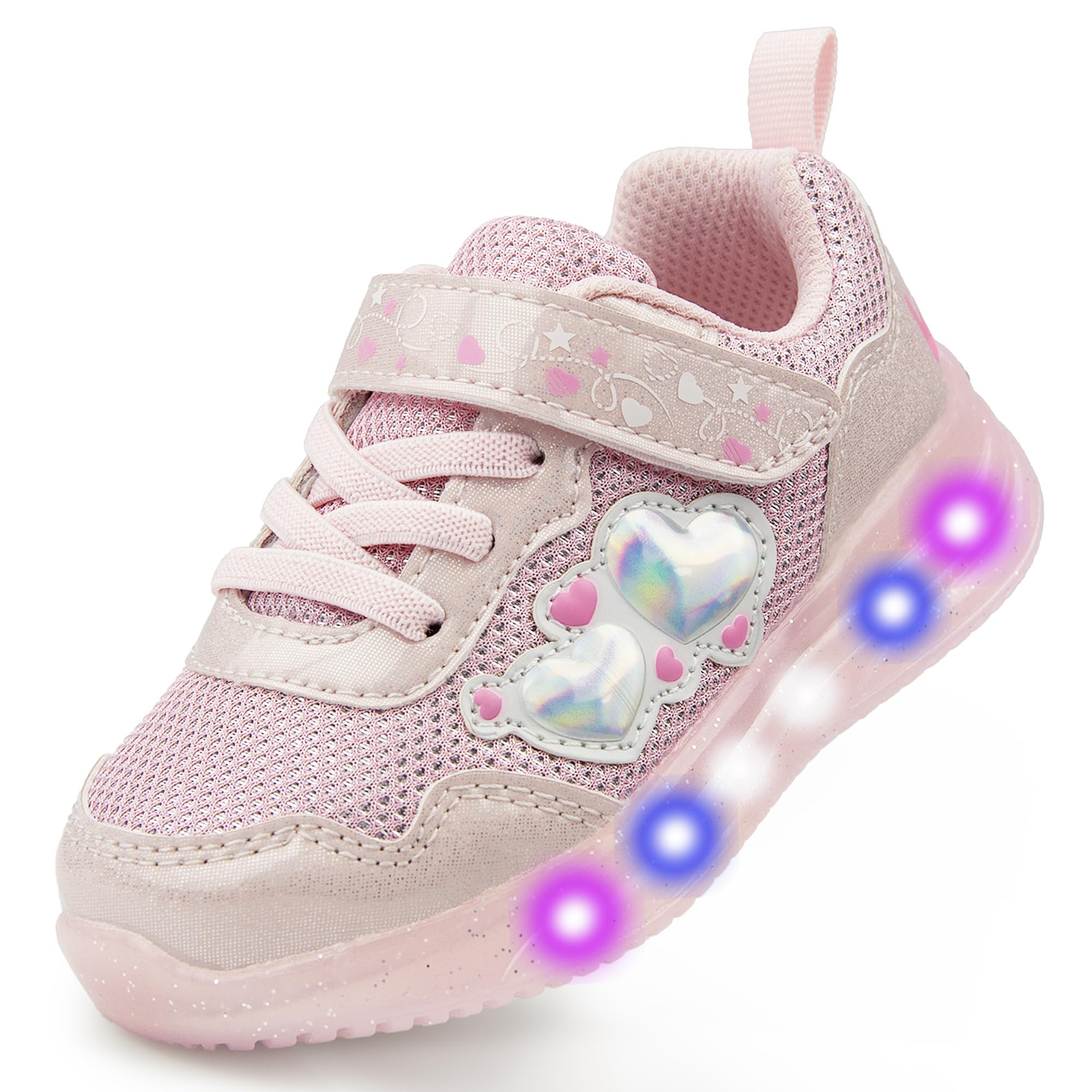 YESKIS Toddler Boys Girls Light Up Shoes LED Flashing Lightweight Mesh Breathabl