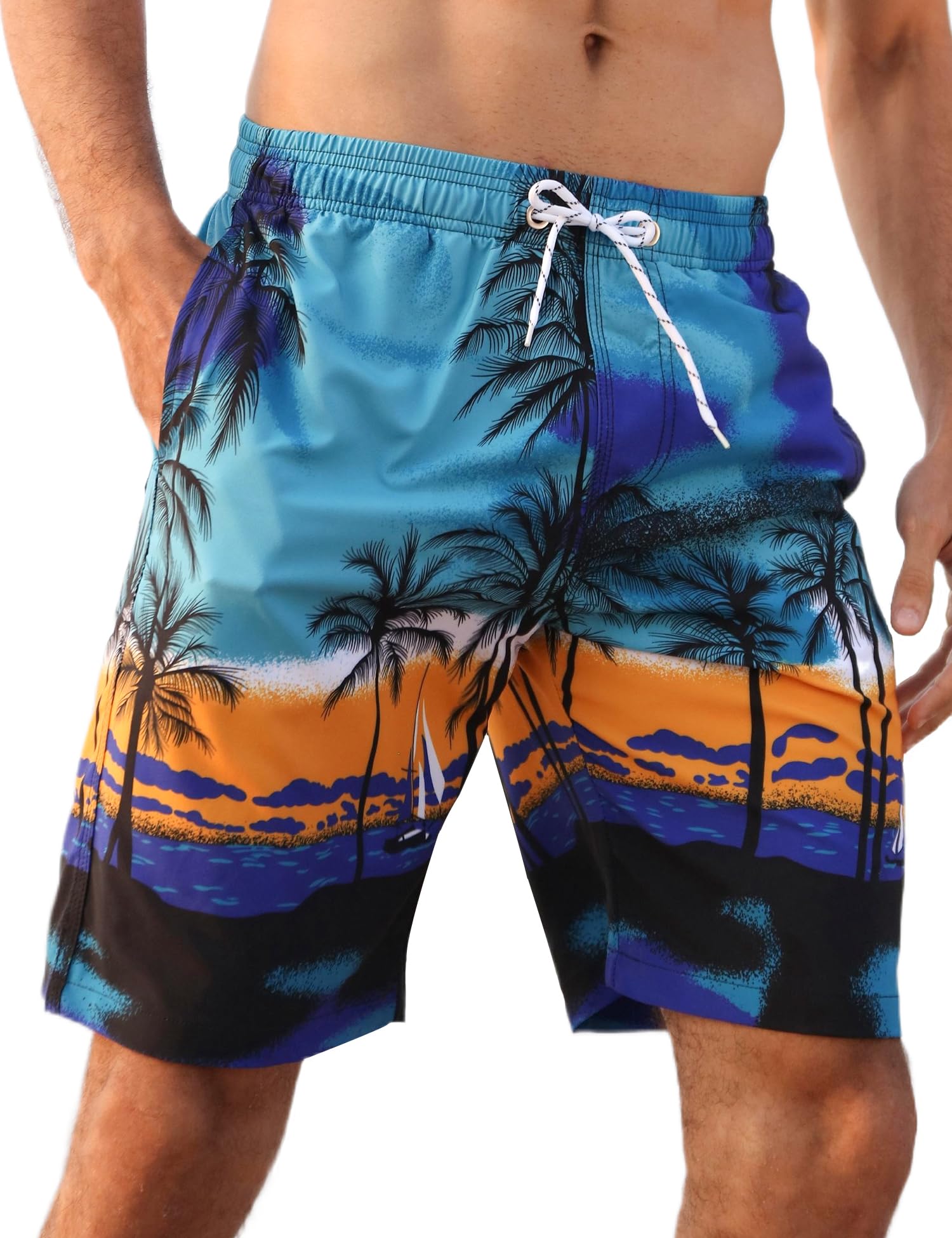 APTRO Men's Swimwear Beach Surfing Swimming Pool Hawaiian Print Summer