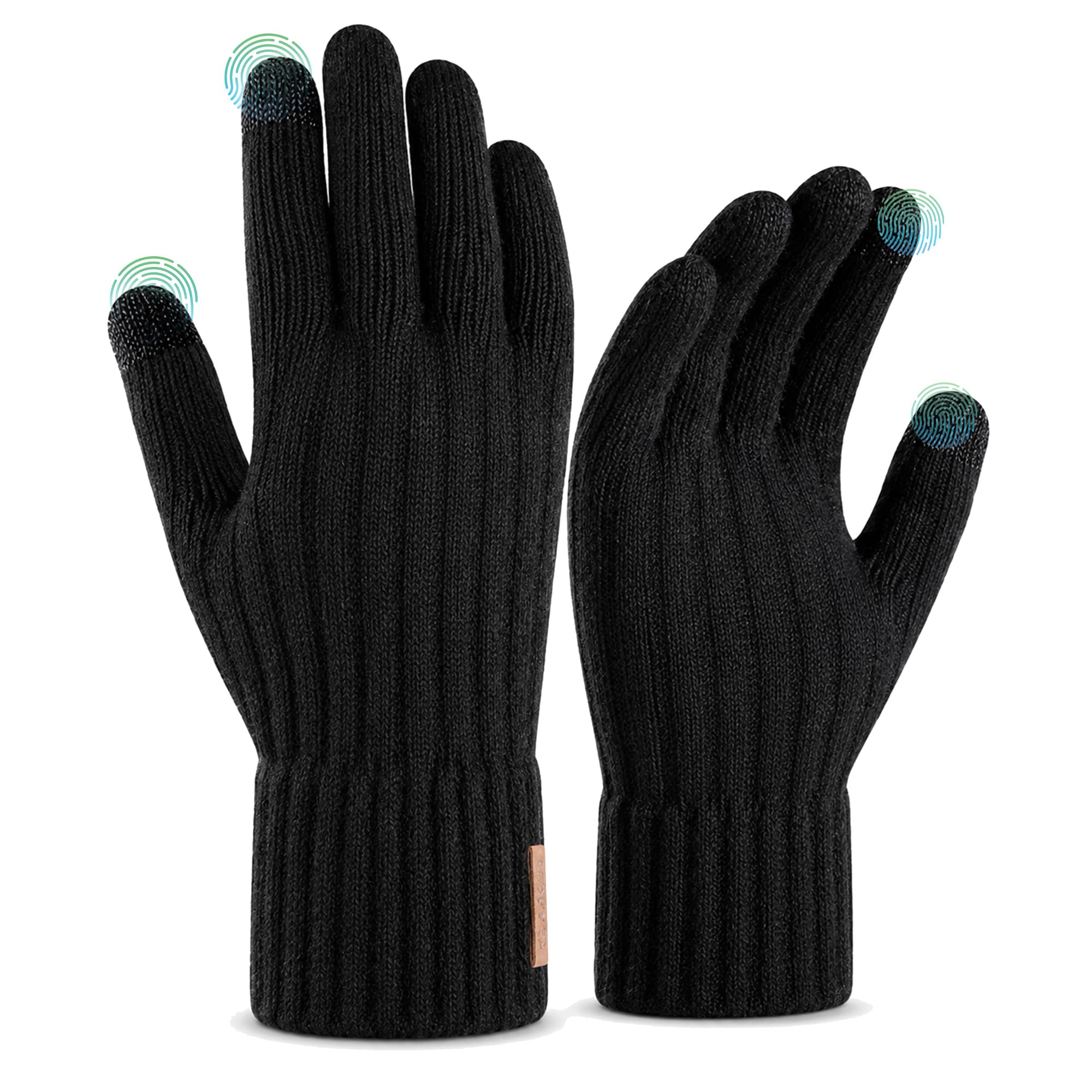 Winter Gloves for Men Touchscreen Cold Weather Warm Knit Gloves