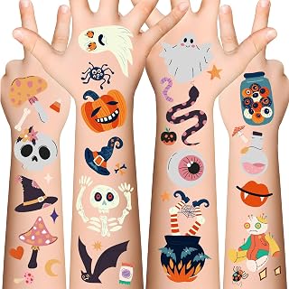 190 PCS Halloween Tattoos for Kids - Halloween Party Favors - Halloween Games Treats Toys Gifts Crafts Party Favors Supplies [Halloween Makeup]