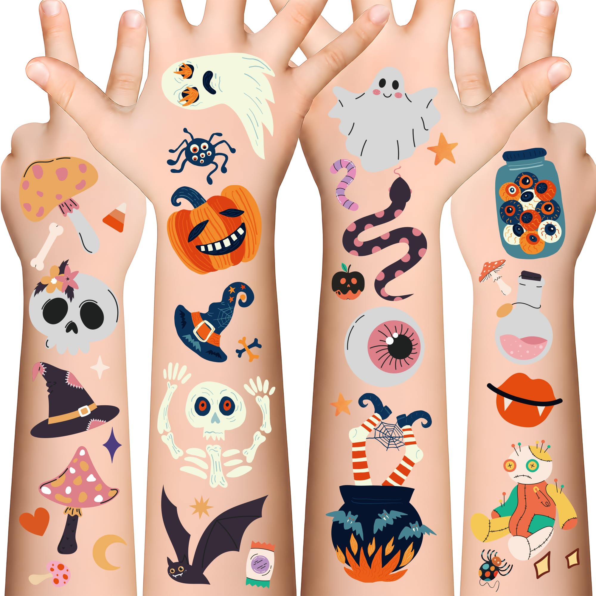 190 PCS Halloween Tattoos for Kids - Halloween Party Favors - Halloween Games Tr