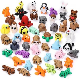 50 pcs 3D Printed Animal Figurines, Mini Articulated Animal Figurines Toys, Party Favors, Pocket Fidget Toys, Goodie Bag Stuffers, Exchange Gifts, Desk Pets, Classroom Rewards for Kids, Birthday Gifts