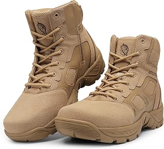 Men's Military Tactical Boots Side Zipper Hiking Combat Lightweight Boots