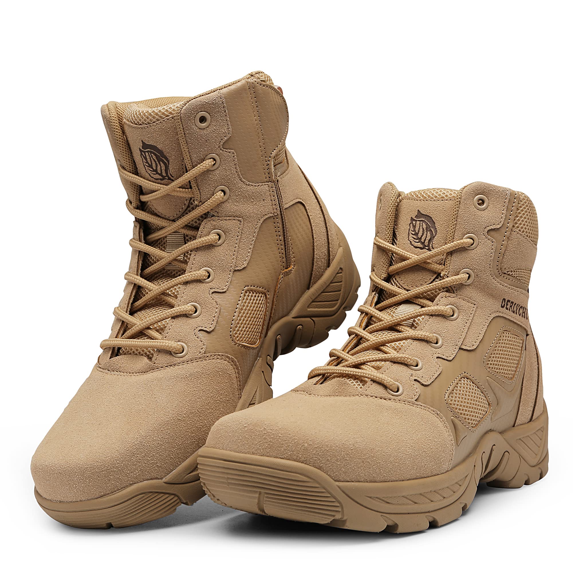 Men's Military Tactical Boots Side Zipper Hiking Combat Lightweight Boots