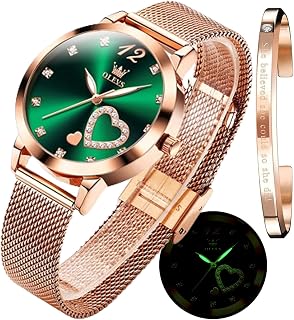 OLEVS Orologio Donna Lusso Oro Rosa Donna Slim Thin Leggero Orologio In Acciaio Inox Mesh Orologi Moda Impermeabile Orologio da Polso Donna,Bracciale Regolabile