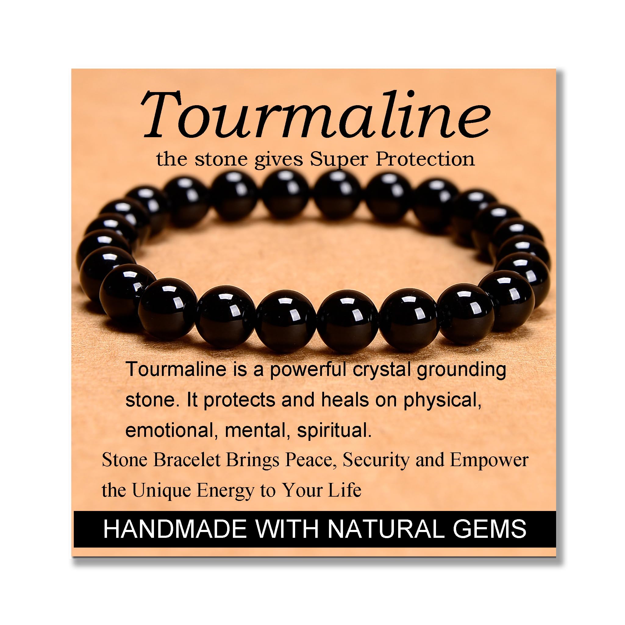 MASSIVE BEADS Handmade Yoga Stretch Elastic Bracelet Natural Stone Crystal Heali