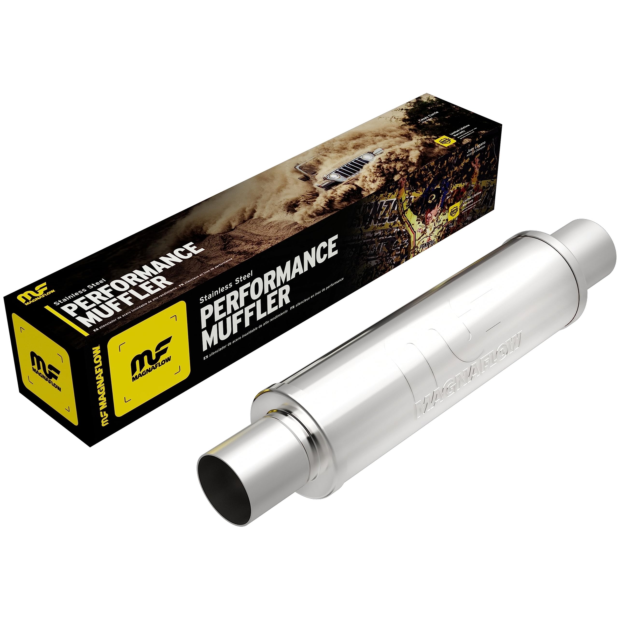 MagnaFlow Performance Exhaust Muffler 10416 | Deep Signature Sound, 4x4x14"