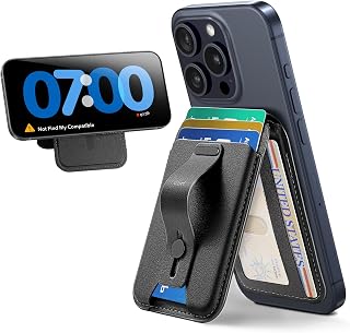 ESR for MagSafe Wallet Stand with Grip, 5 Card Holder, RFID Blocking | MagSafe Ring Included, Adjustable Stand, Magnetic Wallet for iPhone 18 Pro/Pro Max, 17/16-12 Series, Selected Samsung, Black