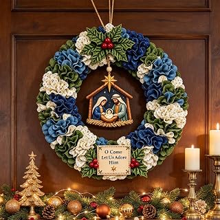 3D Fabric Poke Wreath DIY Kit, Christmas Wreath DIY Kit for Adults | Poke Art for Adults, Beginner Friendly No-sew Craft, 3D Texture, Relaxing Holiday Handmade Christmas Art Project Gift