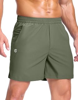 GGJ Men's Lightweight Athletic Shorts with 2 Zipper Pockets 7"/9"/5" Gym Workout Running Quick Dry Tennis Shorts for Men