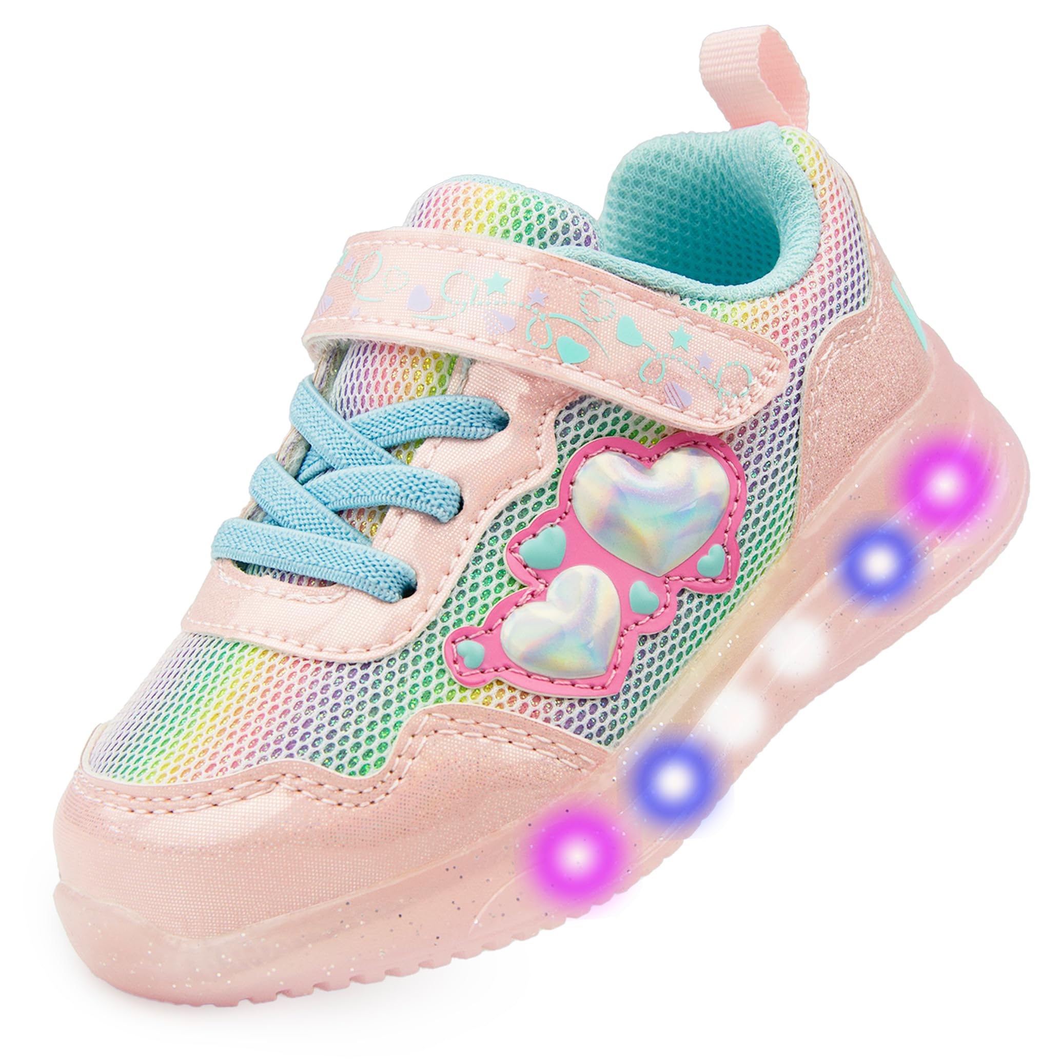 YESKIS Toddler Boys Girls Light Up Shoes LED Flashing Lightweight Mesh Breathabl