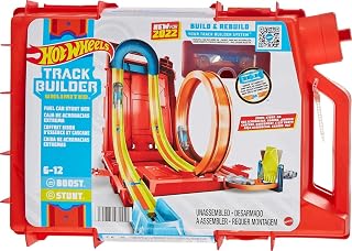Hot Wheels Track Builder Unlimited Fuel Can Stunt Box Playset & Car | Portable Track Set in a Container that Looks like a Gas Can, 14 Component Parts & 1:64 Scale Toy Vehicle​​