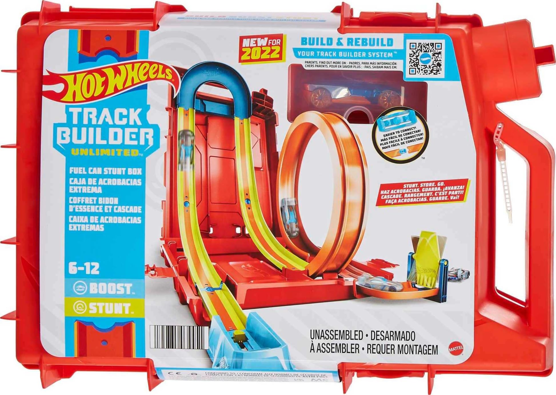 Hot Wheels Track Builder Unlimited Fuel Can Stunt Box Playset & Car | Portable T