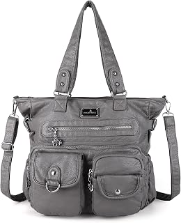 Angelkiss Women's PU Leather Handbag with Pockets
