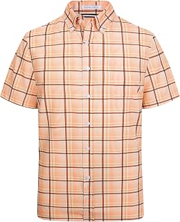 WARHORSEE Mens Short Sleeve Button Down Shirts Wrinkle Free Dress Shirts