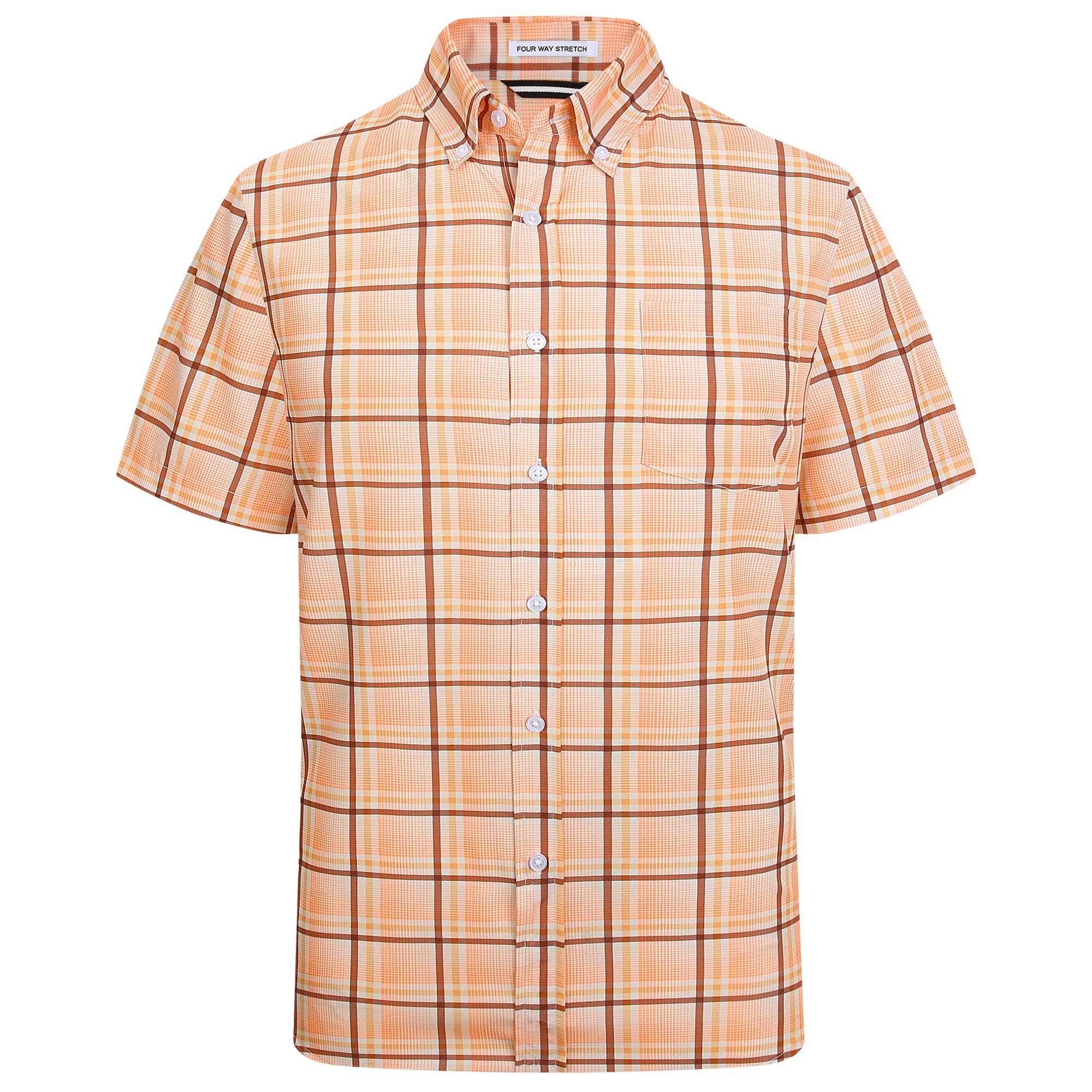 WARHORSEE Mens Short Sleeve Button Down Shirts Wrinkle Free Dress Shirts