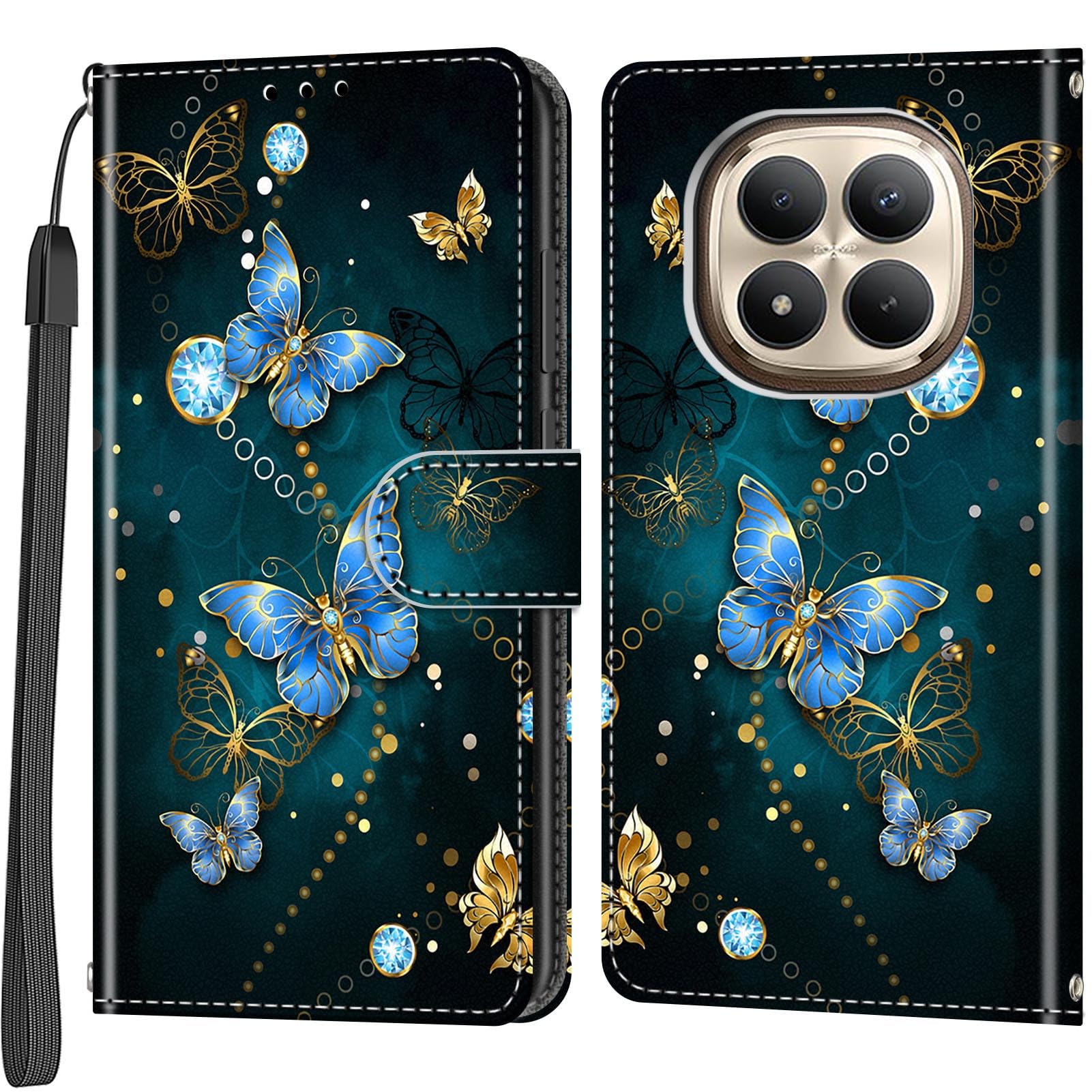 Cover for Xiaomi Redmi Note 15 Pro Plus 5G Wallet Case Butterfly