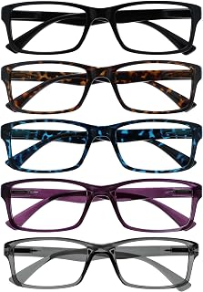 OPULIZE The Company Reading Glasses Pack 5 Readers Black Brown Blue Purple Grey Men Women RRRRR92-12357 +3.50