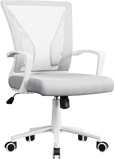 Yaheetech Office Chair Ergonomic Desk 136 kg Capacity Light Grey