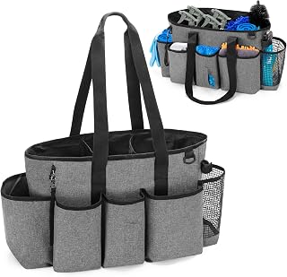 LoDrid Tote Cleaning Caddy with Dividers for Cleaning Supplies, Grey