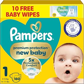 Pampers New Baby Nappies Size 1 + Wipes