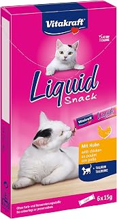 Vitakraft Liquid Snack Chicken + Taurine Cat Treat, 6 x 15 g