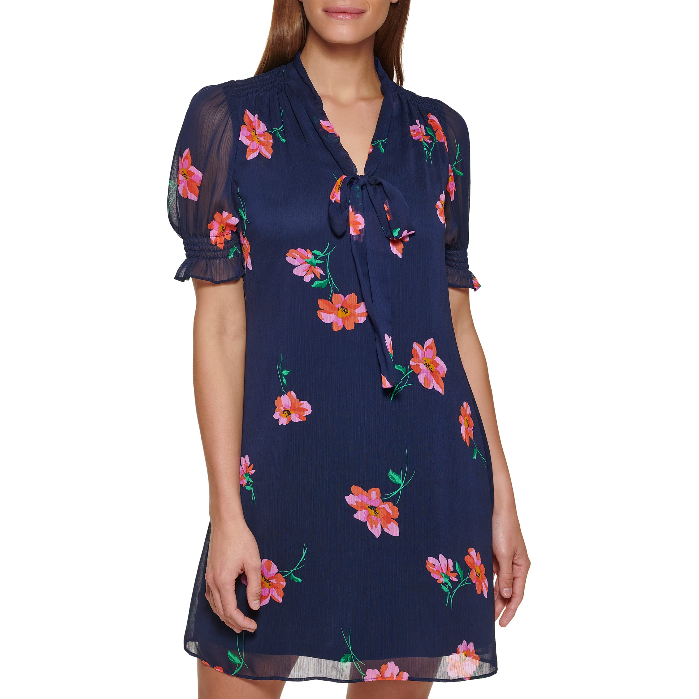 DKNY Plissiertes Wickelkleid Aus Kunst Women's Dress