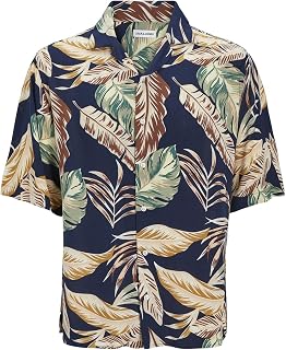 Jack & Jones Jjejeff AOP Resort Shirt SS Sn Men's T-Shirt (Pack of 1)
