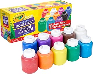 CRAYOLA Washable Kids Paint Set, 10 Colours, Children’s Paint for Arts & Crafts, Paper & Cardboard, Creative Painting, Age 3+