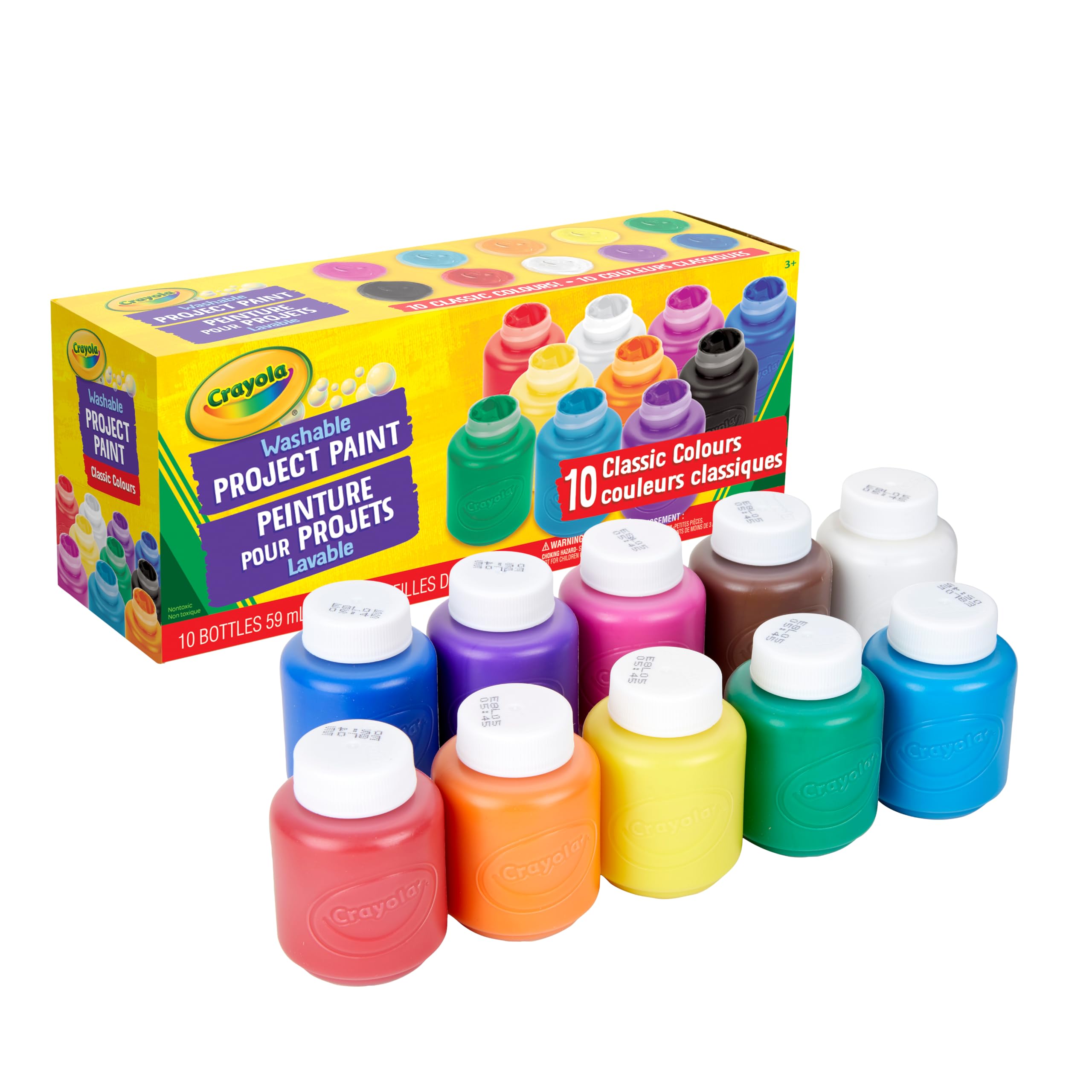 CRAYOLA Washable Kids Paint Set, 10 Colours, Children’s Paint for Arts & Crafts,