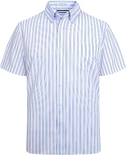 WARHORSEE Mens Short Sleeve Button Down Shirts Wrinkle Free Dress Shirts