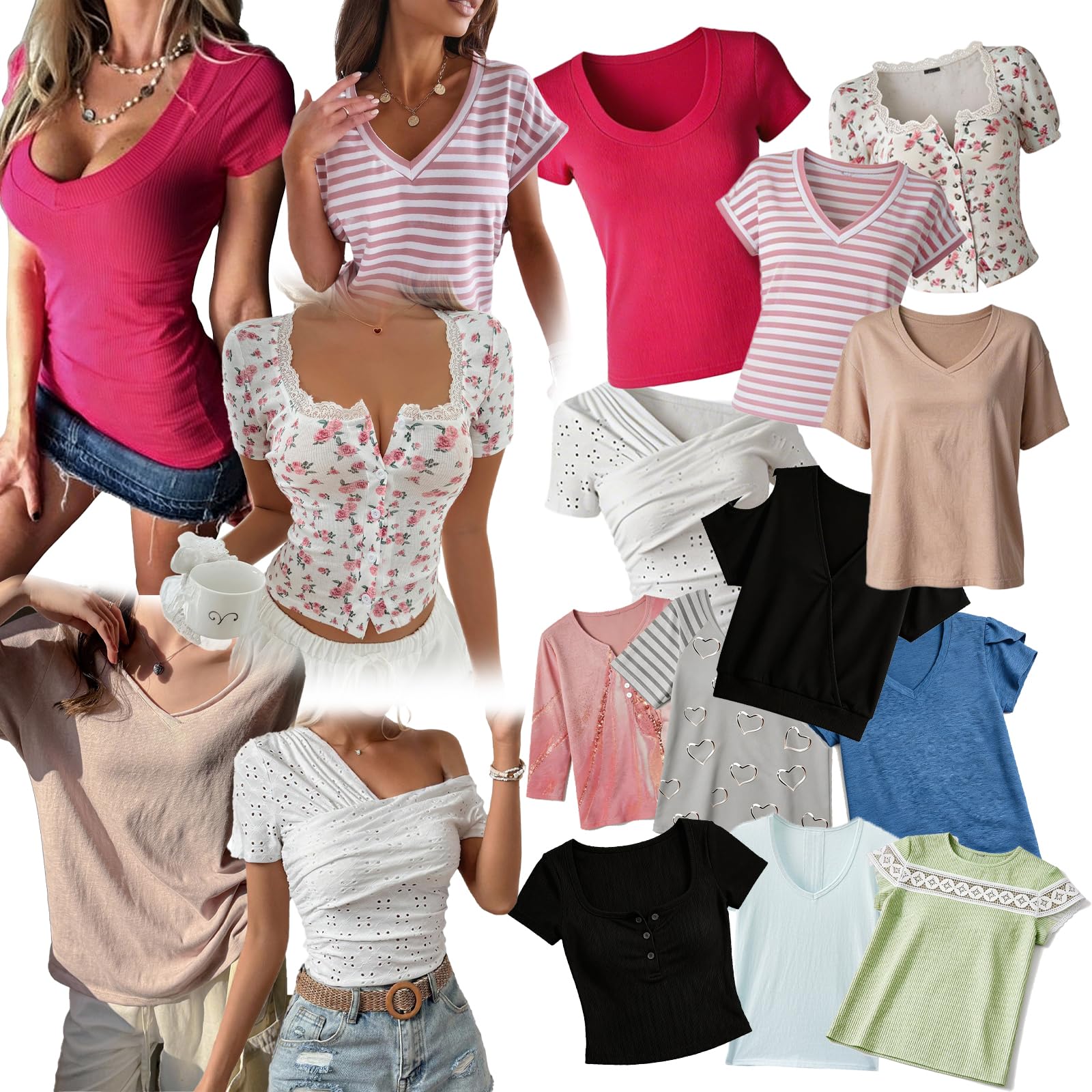 3 Pack Blind Boxes for Women Mystery Set T Shirts Dresses Blouses Fashion Outfit