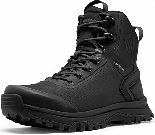 Coostar Tactical Boots for Men Lightweight Work Boot Side Zipper Waterproof | Military Combat Motorcycle Boots Outdoor Hiking All Day Comfort 8 Inches