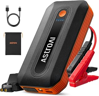 AstroAI B8 Car Jump Starter Power Pack (7.0L Petrol/5.5L Diesel), Orange | Ultra-light 329g Car Battery Booster Jump Starter, 10 Smart Safety Protections, Emergency LED Light, Portable Storage Bag