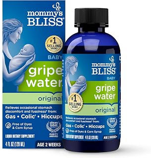 Mommy's Bliss Gripe Water, Liquid, 4-ounce bottle | Safe and trusted herbal formula supports gentle digestive comfort during occasional gas, fussiness, and hiccups*