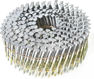 findmall 3600 Count Siding Nails 1-3/4" by .092 Inch Hot-Dipped Galvanized | 15 Degree Ring Shank, Collated Wire Coil