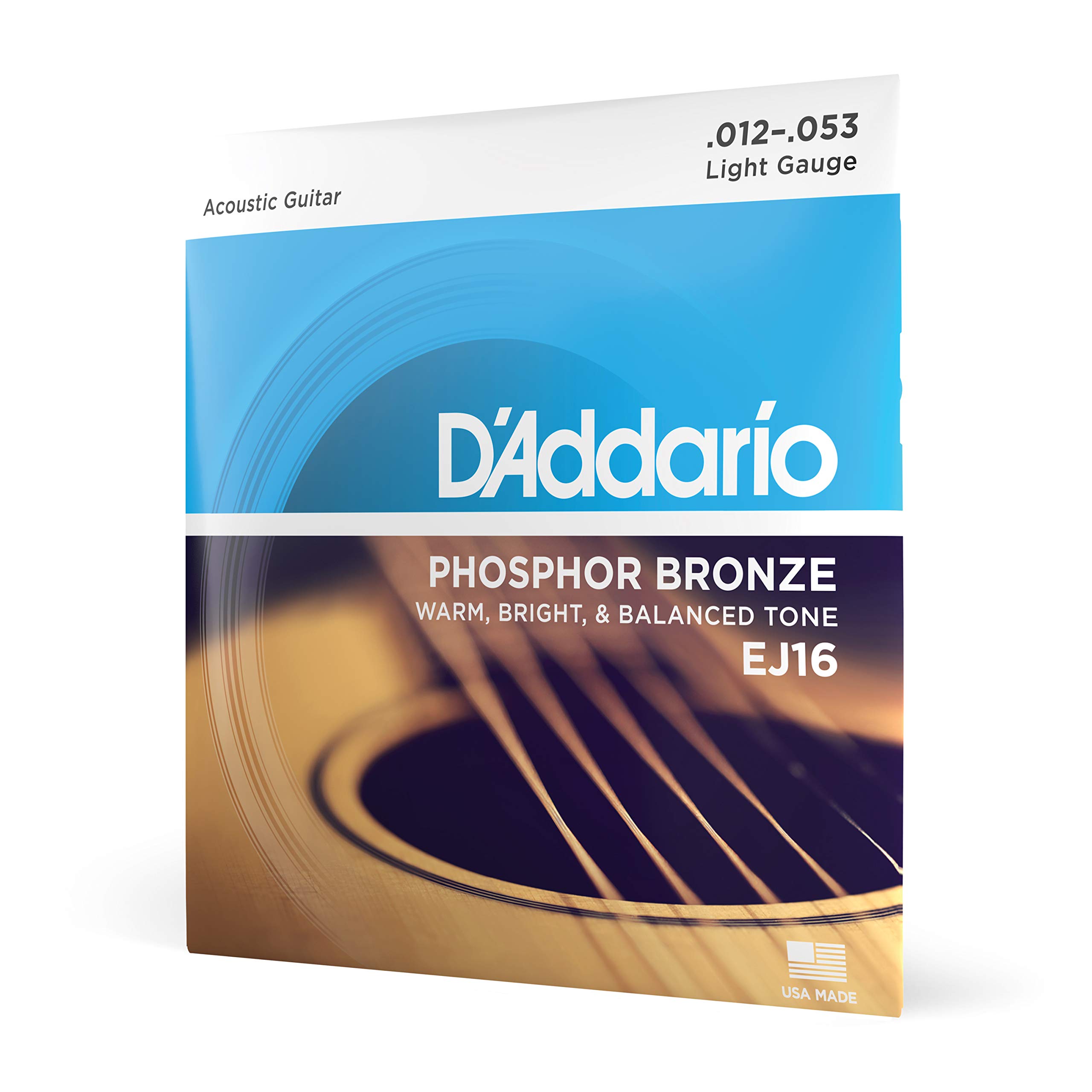 D'Addario EJ16 Acoustic Guitar Strings Phosphorous Bronze Light 12-53 | Phosphor