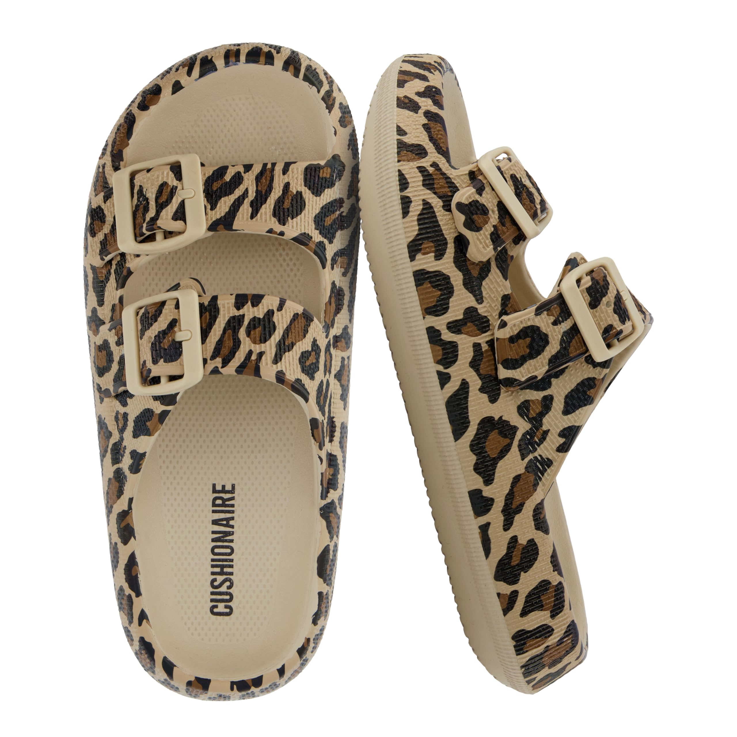 CUSHIONAIRE Fame Pillow Recovery Sandals for Women, Adjustable Double Buckle Wat