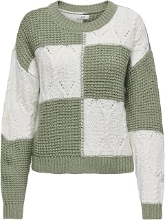 JDY Jdyjusty L/S Mix Struc Pullover Knt Noos Women's Round Neck Sweater