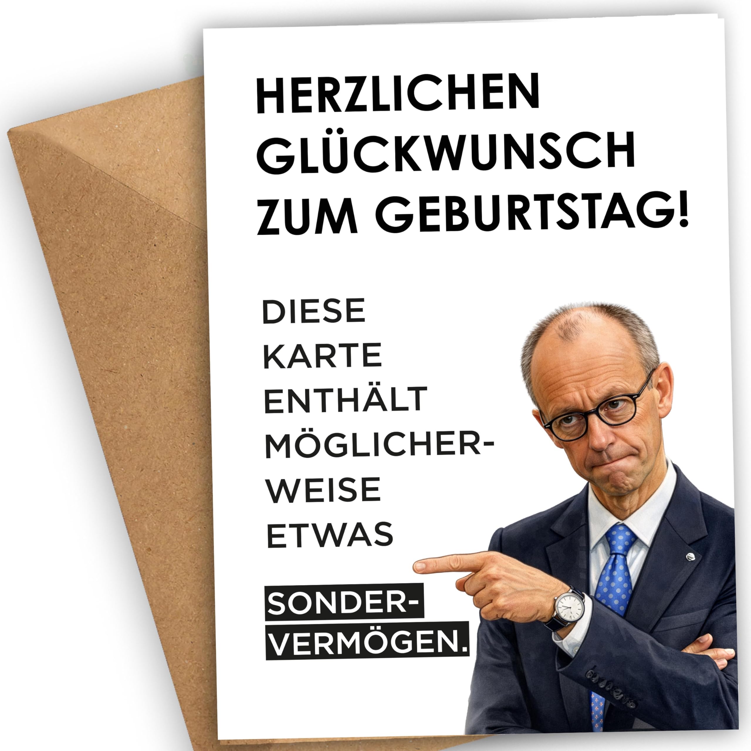 PräsenteEnte Funny Birthday Card Money Gift with Envelope - Happy Birthday Greet